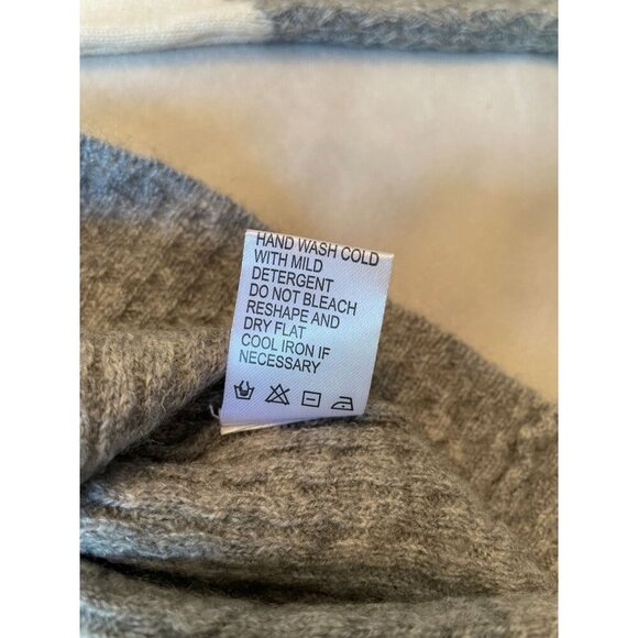 Cashmere Women's Soft Knit Peplum Sweater Gray & Cream Y2K Preppy Academia M - Picture 8 of 8